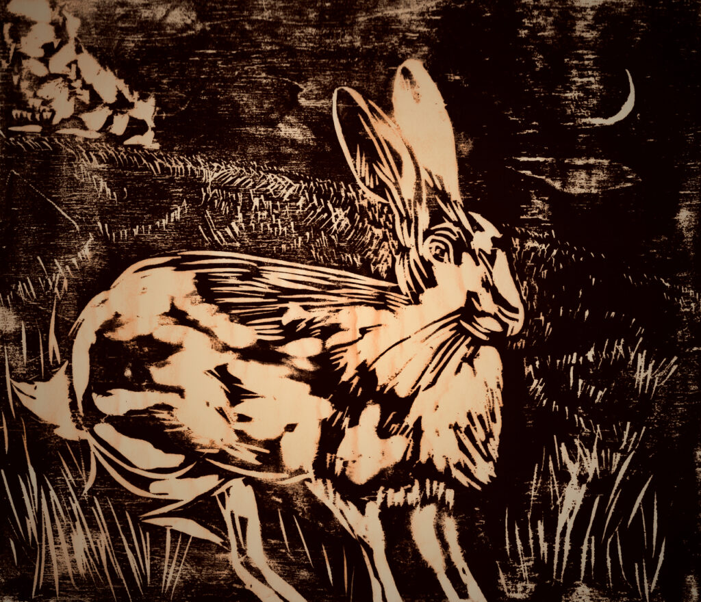 Holzschnitt Hase